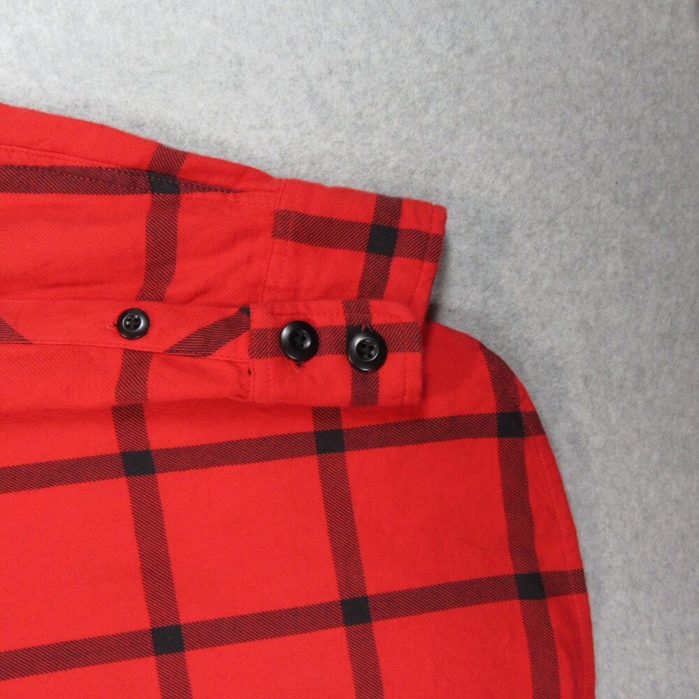 Topo Designs Mens Button Up Flannel Mountain Shirt L Red Plaid 100% Organic - Picture 5 of 10